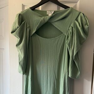 Chic Long Sleeve Green Dress